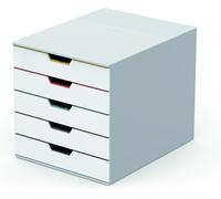 Durable Module de Classement Varicolor Mix 10, multicolore, ABS, 762527 | Boîte de classement, 5 tiroirs de 5,5 cm interchangeables, 280 x 292 x 356 mm, documents A4+, Made in Germany
