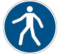 DURABLE - Pictogramme au sol "Passage piétons obligatoire" - Autocollant - Antidérapant - Application en intérieur - Résistance R9 - Diamètre 43 cm - Bleu - 1 pièce - 173106