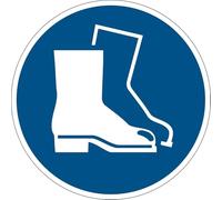 DURABLE - Pictogramme au sol,"Port de chaussures obligatoires" - Autocollant - Antidérapant - Application en intérieur - Résistance R9 - Diamètre 43 cm - Bleu - 1 pièce - 173306