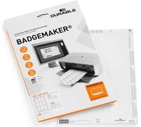 DURABLE Planches d‘insertions BADGEMAKER® 90x60 mm, 180 pc, Blanc, 145702