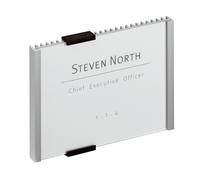 Durable Plaque de porte INFO SIGN, fixation murale, aluminium et acrylique, 149 x 105,5 mm, argent