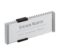 Durable Plaque de porte INFO SIGN, fixation murale, aluminium et acrylique, 149 x 52,5 mm, argent