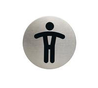 Pictogramme 'WC-Hommes', diamètre: 83 mm, argent