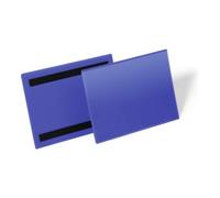 DURABLE Pochettes magnétiques A5 paysage 174307 – Pour surfaces métalliques – Bleu foncé, 50 pièces