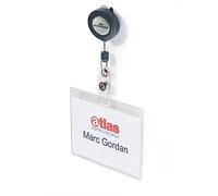 Badge avec enrouleur, 90 x 60 mm