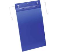 DURABLE - Pochette porte-document - Pochette logistique - Avec fil de suspension - Format A4 portrait - Fixation sur conteneurs de transports, grillages - Bleu foncé - Boîte de 50 pièces - 175307