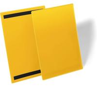 DURABLE - Pochette porte-document - Porte-document magnétique - Pochette logistique - Pour surfaces métalliques - A4 portrait - 210 x 297 mm - Jaune - Boîte de 50 pièces - 174404