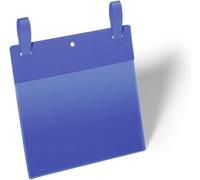 Durable Pochette Porte-documents A5 avec Lanières, 50 pièces, bleu, 174907 | Pochette logistique pour conteneurs, film polypropylène, rabat de protection, compatible scanner, Made in Germany