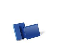 DURABLE - Pochette porte-documents - Pochette logistique - Pochette à suspendre - Format A6 paysage - Pour rebords de cartons, boîtes - Avec pli de serrage - Bleu foncé - Boîte de 50 pièces - 172107
