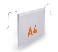 DURABLE Pochettes avec fil de suspension A4 paysage PP, 50 pc, Transparent, 118519