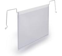 DURABLE - Pochettes A5 - Pochettes avec fil de suspension - Pour afficher dans les zones de production et entrepôts - Fixation facile et sûre - Transparent - Boîte de 50 pièces - 118419