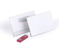 DURABLE Porte-badge 54x90 mm avec aimant, 25 pc, Transparent, 811719