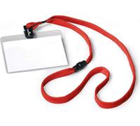 DURABLE Porte-badge 60x90 mm avec lacet textile 10, 10 pc, Rouge, 813903