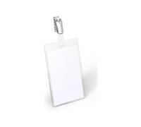 DURABLE Porte-badge 90x60 mm avec clip, 25 pc, Transparent, 800219