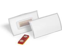 Durable Porte-badge Click Fold – 75 × 40 mm – anti-rotation – aimant – transparent – 10 unités