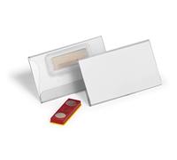 DURABLE Badge 40x75 mm avec aimant anti-torsion, 25 pc, Transparent, 824319