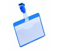 Durable - Porte-badge avec clip plastqiue - Format 60 x 90 mm - Bleu - Boite de 25 - 810606