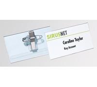 DURABLE Porte-badge avec pince combi - 54 x 90 mm - À épingler ou clipser - Transparent - Boîte de 50