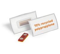 DURABLE Porte-badge CLICK FOLD rPP 40x75 mm avec aimant anti-torsion, 10 pc, Transparent, 825919