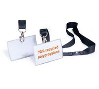 DURABLE Porte-badge CLICK FOLD rPP 54x90 mm avec lacet textile 20, 10 pc, Transparent, 821719