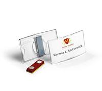 Durable Porte-badge Konvex 40 x 75 mm avec aimant – Transparent, boîte de 25 (812319)