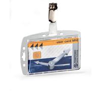 DURABLE Porte-badge d'accès fermé Transparent - Pour 1 carte 54 x 85 mm - Avec clip - Boîte de 25 pièces