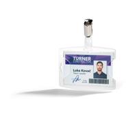 DURABLE Porte-Badge d'accès reXycle avec Clip- Pour 1 carte 54 x 85 mm avec clip rotatif - Transparent - Boîte de 25