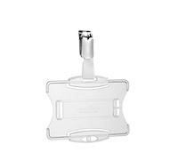 Durable - Porte-badge de sécurité ouvert - Avec Clip métallique - Pour 1 carte - Format 54 x 85 mm - Transparent - Boite de 25 - 811819