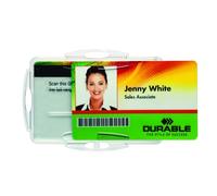 Badge rigide ouvert Durable sans attache pour 2 cartes - Boîte de 10