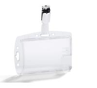 DURABLE Porte-badge fermé pour 2 cartes de sécurité avec clip, 25 pc, Transparent, 801319