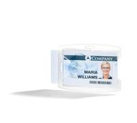 Durable Porte-badges reXycle® pour 2 cartes, porte-cartes en PP recyclé à 70%, 10 pièces, transparent, 895219
