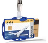 DURABLE Porte-carte de sécurité 2 cartes avec clip, 25 pc, Bleu, 821806
