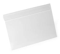 Durable Porte Étiquette Hard Cover A4 Paysage, 10 pcs, transparent, 116319 | Pochette logistique en film rigide PET avec pli de serrage, compatible scan pour cartons et boîtes, Made in Poland