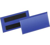 Durable Porte étiquette, Lot de 50, Bleu foncé, 100 x 38 mm, 174107 | Pochette logistique magnétique pour surfaces métalliques, film transparent scannable, Made in Germany