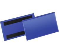 Durable Porte étiquette, Lot de 50, Bleu foncé, 150 x 67 mm, 174207 | Pochette logistique magnétique pour surfaces métalliques, film transparent scannable, Made in Germany