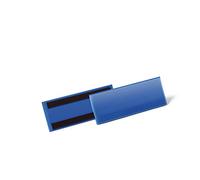 DURABLE - Porte étiquette - Porte étiquette magnétique - Pochette porte-étiquette - Pour surfaces métalliques - Format 1/2 A5 paysage - 210 x 74 mm - Bleu foncé - Boîte de 50 pièces - 175707