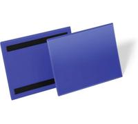 DURABLE Pochettes magnétiques A5 paysage 174307 – Pour surfaces métalliques – Bleu foncé, 50 pièces