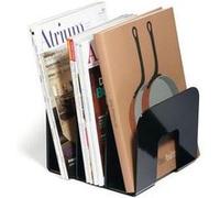 Porte-revues TREND, plastique, 3 compartiments, noir