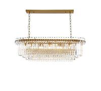 Durable Postmodern Home Restaurant Lampe en Cristal Creative Designer Light Style Modèle Chambre Longue Table Bar Lustre L80 * W35 * H30cm Lampe de Salon Lampe de Salle à Manger Lampe de réunion