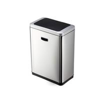 DURABLE Poubelle automatique NO TOUCH DUO 2x20 L, Argent, 342423