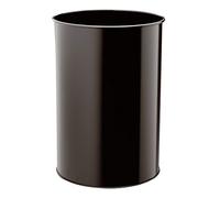 DURABLE Corbeille à papier 330301 – 30 L ronde en acier noir pour bureaux et hôtels 1 pièce