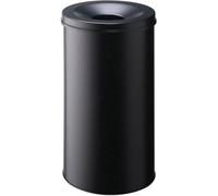 DURABLE - Poubelle bureau - Corbeille à papier - Corbeille anti-feu - 60L - Avec couvercle étouffoir - En acier résistant aux rayures - Noir - 1 pièce - 330701