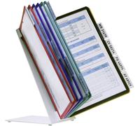 Durable Présentoir pour panneau transparent VARIO TABLE 10 - 5570 rouge, jaune, vert, bleu, noir DIN A4 Nombre de pochettes transparentes incluses 10
