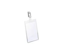 DURABLE Porte-badge 90x60 mm avec clip, 25 pc, Transparent, 800219