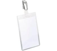 DURABLE Porte-badge 800219 90 x 60 mm avec clip Transparent 25 pièces