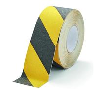 DURABLE - Ruban adhésif de marquage au sol - Ruban antidérapant DURALINE GRIP COLOR 75 MM - Pour sécuriser marches, rampes - Résistance extrême au glissement R13 - Jaune/Noir - 1 pièce - 1085130