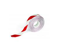 Durable Ruban adhésif permanent de marquage au sol - Antidérapant - 30 m x 50 mm - Rouge et Blanc