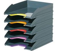 DURABLE Corbeilles à courrier Varicolor Plastique A4+ – Lot de 5 Gris foncé