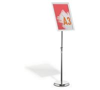 DURABLE Support information s/pied A3 clip Alu, Argent, 479923