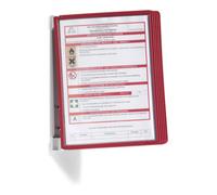 DURABLE Support mural VARIO wall 5 (5551) 5 pochettes transparentes A4 Rouge – Kit complet